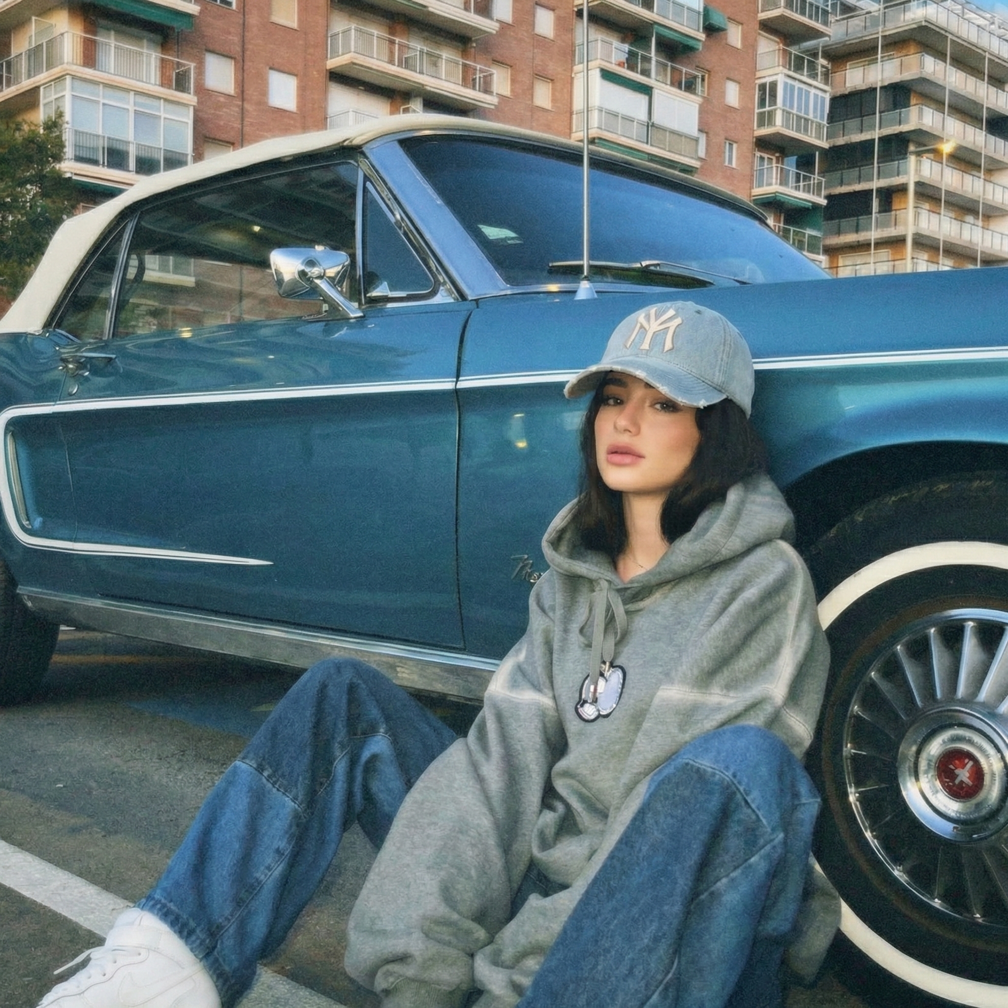 CAPY casquette jeans détail coutures